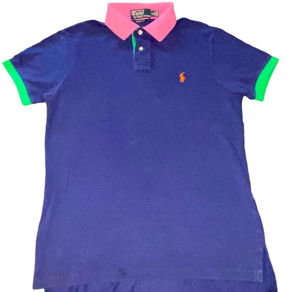 Polo Ralph Lauren Pink/Green/Blue Polo Button Shirt *RARE COLORWAY*